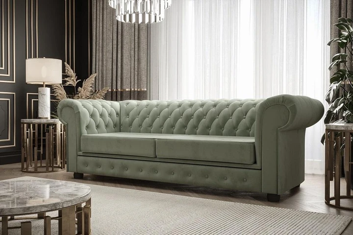 BALERNO 3F elegantní pohovka v chesterfield stylu, rozkládací